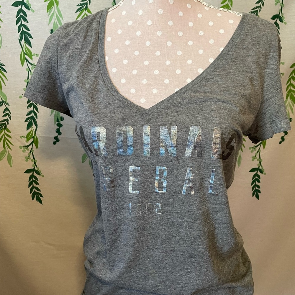 Size Small PINK Victoria’s Secret Silver Shirt - Cardinals Baseball B2